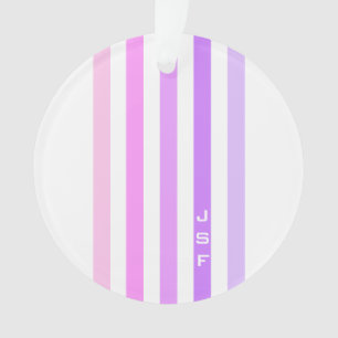 Lila und rosa vertikale Streifenmonogramm Ornament