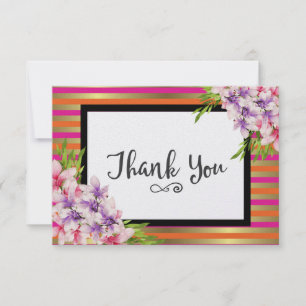 Lila und rosa Wasserfarbe Magnolia Vielen Dank Dankeskarte