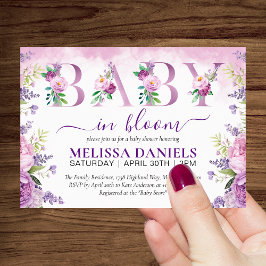 Lila und rosafarbene Blume Baby im Blut Einladung