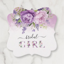 Lila und rosafarbene Blume Brautparty Girl Geschenkanhänger