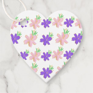Lila und rosafarbene Blumenfavorisierungstags Geschenkanhänger