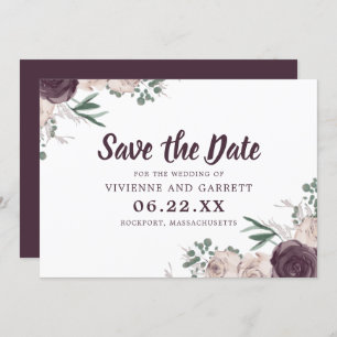 Lila und rosafarbene Blütenhochzeit Das Datum spei Einladung