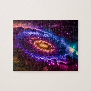 Lila und rosafarbene Galaxie im Universum Puzzle