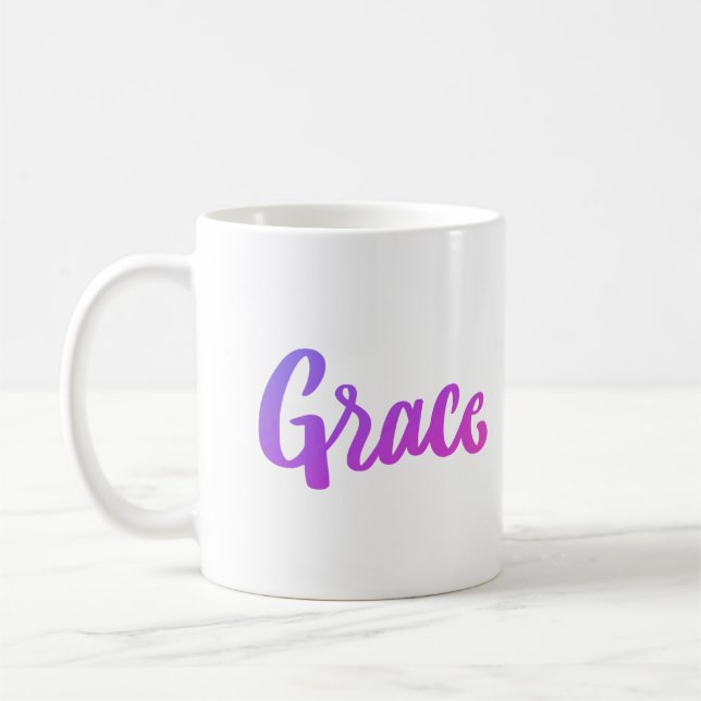 Lila und rosafarbene Gradient Grace Kaffeetasse (Links)