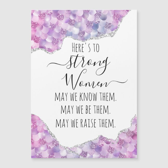 Lila und rosafarbene Meerjungfrau Glitzer Kostenvo Magnetkarte (Vorderseite)