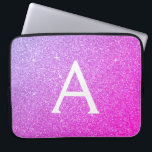 Lila und rosafarbener Glitzer und Monogramm Laptopschutzhülle<br><div class="desc">Lila und Hot-Pink-Imitate Glitzer und sparkle Elegant Monogram Case. Dieser Fall kann so angepasst werden,  dass er Ihren Anfangs- und Vornamen enthält.</div>