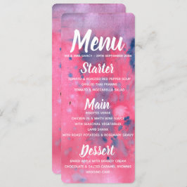 Lila und rosafarbenes Menü Einladung