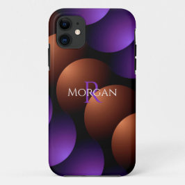 Lila und Rose-Gold-Halbkreise, Monogramm benennen Case-Mate iPhone Hülle