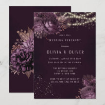 Lila und Rose Gold Peony Lights Glitzer Hochzeit