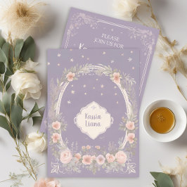 Lila und rot-rosa Blumenlähmung Einladung