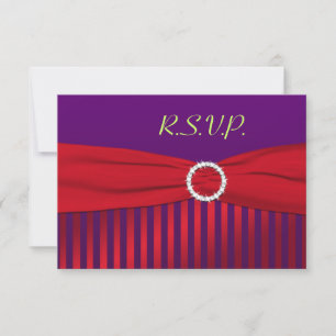 Lila und rote Antwortkarte RSVP Karte