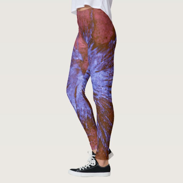 Lila und roter Paint-Spritzer Leggings (Links)