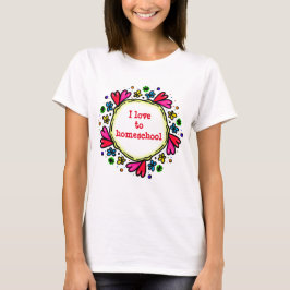 Lila und rotes Herz I Liebe zu Hause T-Shirt