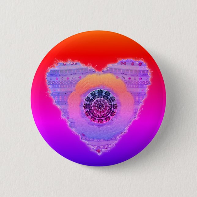Lila und rotes Muster Button (Vorderseite)