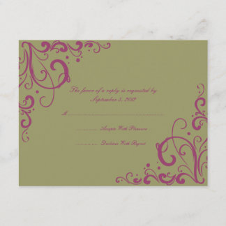 Lila und SageFlourish Wedding RSVP Karte