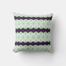 Lila und schminkgrün reversibles Kissen