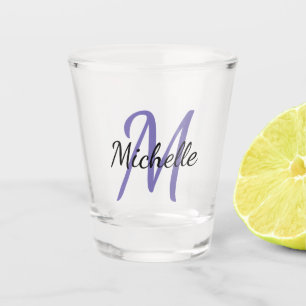 Lila- und Schwarz-Einfach-Monogram-Klassik-Trendy Schnapsglas