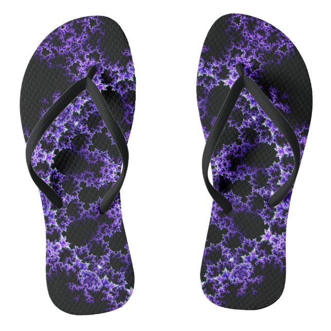 Lila und schwarz flip flops (Fußbett)