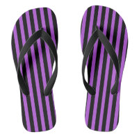 Lila und schwarz gestreifte Flip Flops