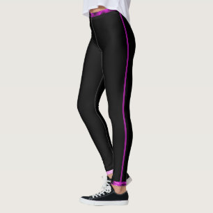 Lila und schwarz gestreifte Leggings