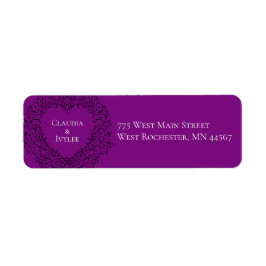 Lila und schwarz-gotisches Hochzeitsherz