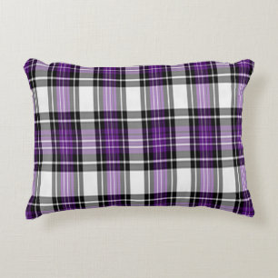 Lila und schwarz Kariert Dekokissen