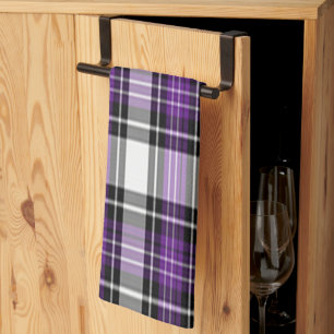 Lila und schwarz Kariert Geschirrtuch