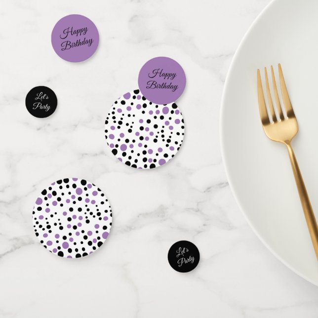 Lila und schwarz Polka Dot Geburtstag Konfetti (Gruppe)