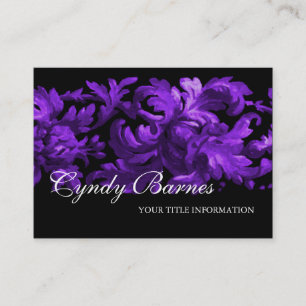 Lila und schwarze Acanthus-Scroll-Visitenkarte Visitenkarte