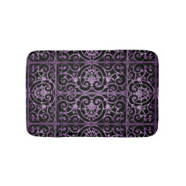 Lila und schwarze Blätter Badematte