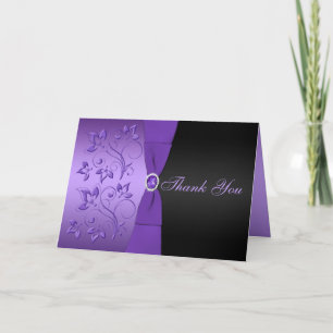 Lila und schwarze Flora Dankeschön Karte