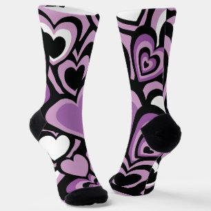 Lila und schwarze Hitze nahtloses Muster Socken