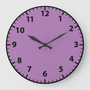 Lila und schwarze Lavendel-Wanduhr Große Wanduhr