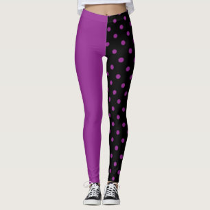 Lila und schwarze Punkte unterschiedlich Leggings