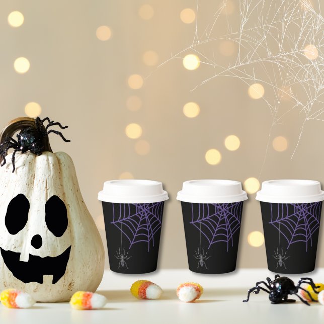 Lila und schwarze Spinne Pappbecher (Von Creator hochgeladen)