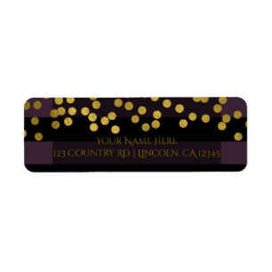Lila und schwarze Streifen Goldene Folien-Punkte