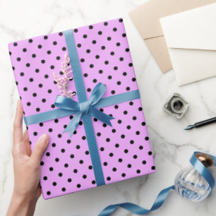 Lila und schwarze Tupfen Geschenkpapier
