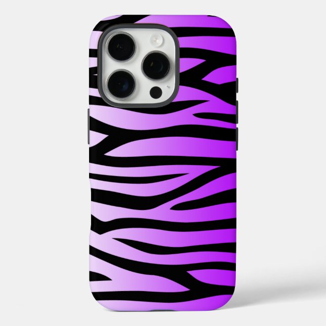 Lila und schwarze Zebra Case-Mate iPhone Hülle (Rückseite)