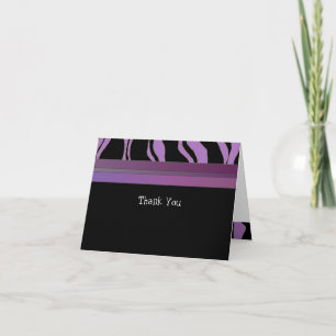 Lila und schwarze Zebrastreifen Dankeschön Dankeskarte