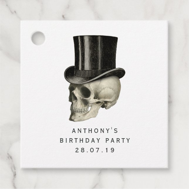 Lila und schwarzer Extravaganter Viktorianischer G Geschenkanhänger (Vorderseite)