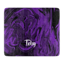 Lila und schwarzer Marmor Schneidebrett