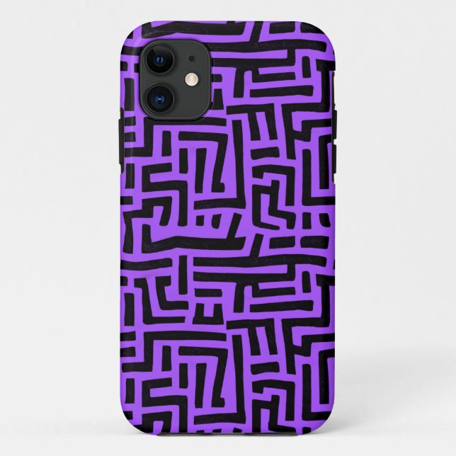 Lila und schwarzer Pop Kunstgeflecht Case-Mate iPhone Hülle (Rückseite)
