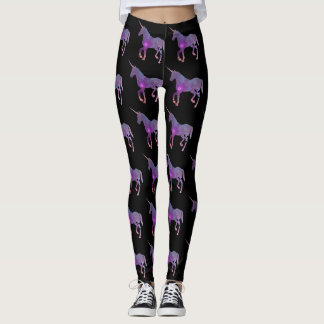 LILA UND SCHWARZER UNICORN LEGGINGS