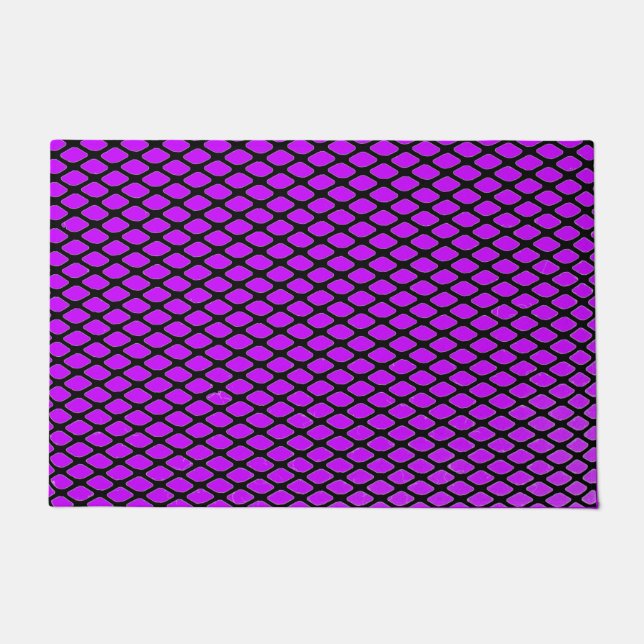 Lila und schwarzes Design Fußmatte (Vorderseite)