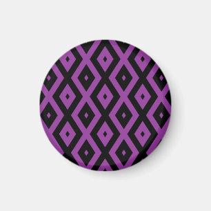 Lila und schwarzes Diamantmuster Magnet