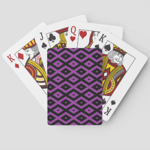Lila und schwarzes Diamantmuster Spielkarten