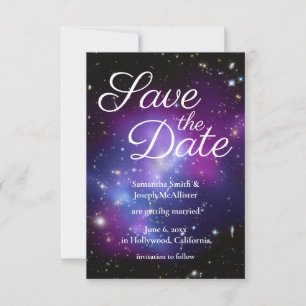 Lila und Schwarzes Foto Save the Date Einladung