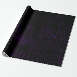 Lila und schwarzes Goth Spiderweb Geschenkpapier