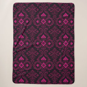 Lila und schwarzes gotisches Damastmuster Sherpadecke