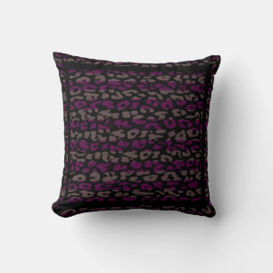 Lila und schwarzes Leopardenmuster Kissen